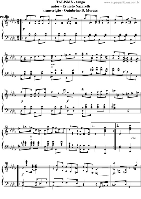 Partitura da música Talismã