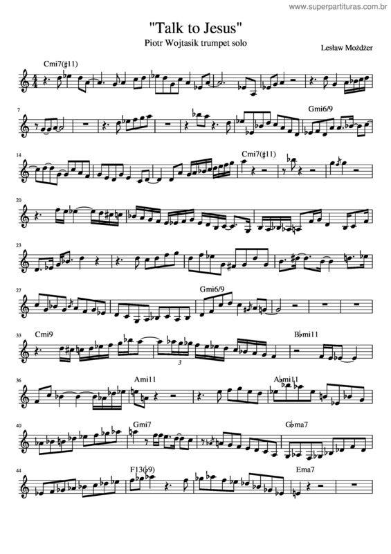 Partitura da música Talk To Jesus
