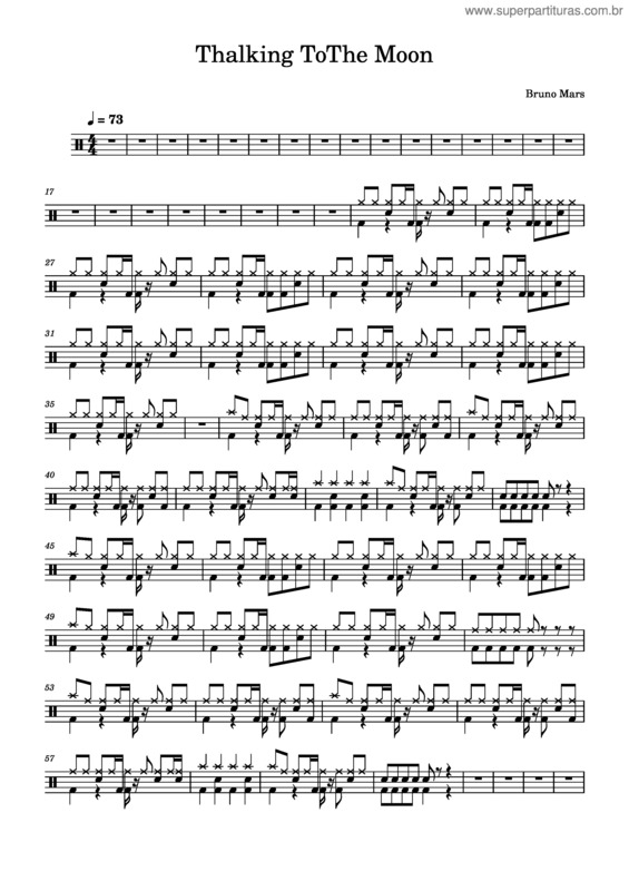 Partitura da música Talking To The Moon – Bruno Mars