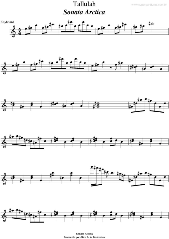 Partitura da música Tallulah