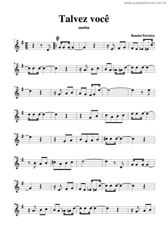 Partitura da música Talvez Você