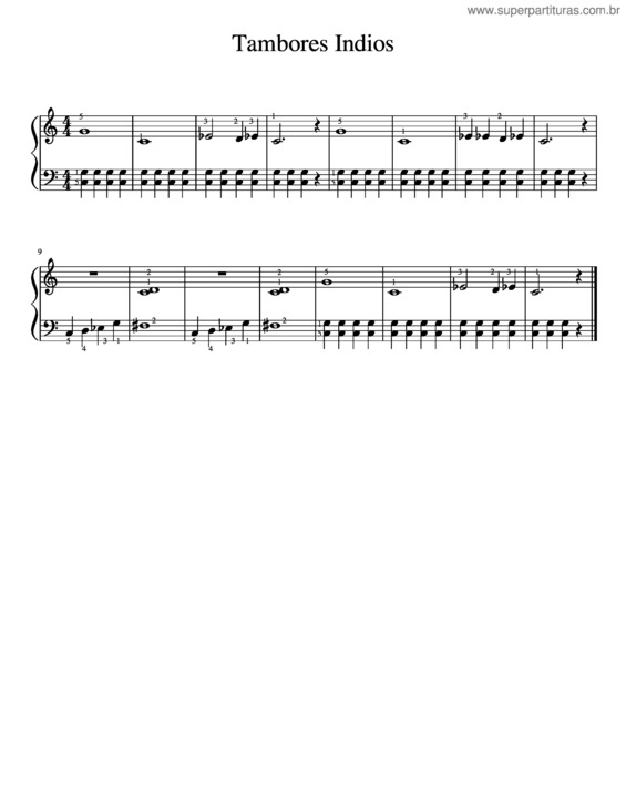 Partitura da música Tambores Indios