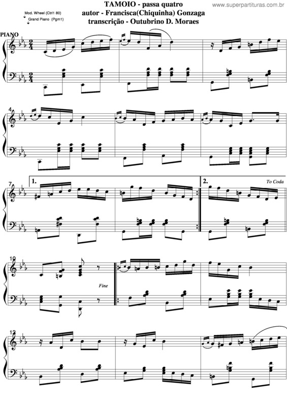 Partitura da música Tamoio v.3