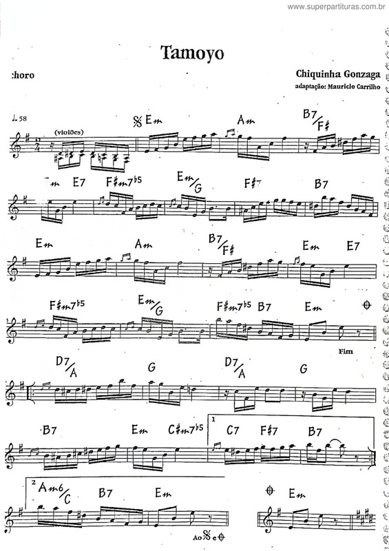 Partitura da música Tamoyo