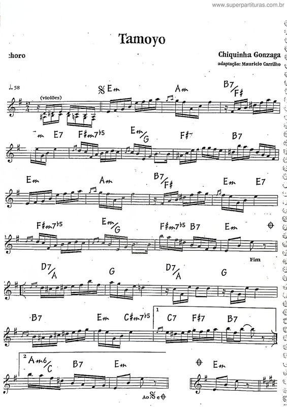 Partitura da música Tamoyo