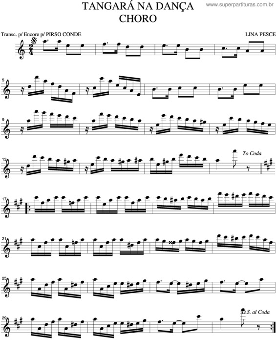 Partitura da música Tangara Na Dança