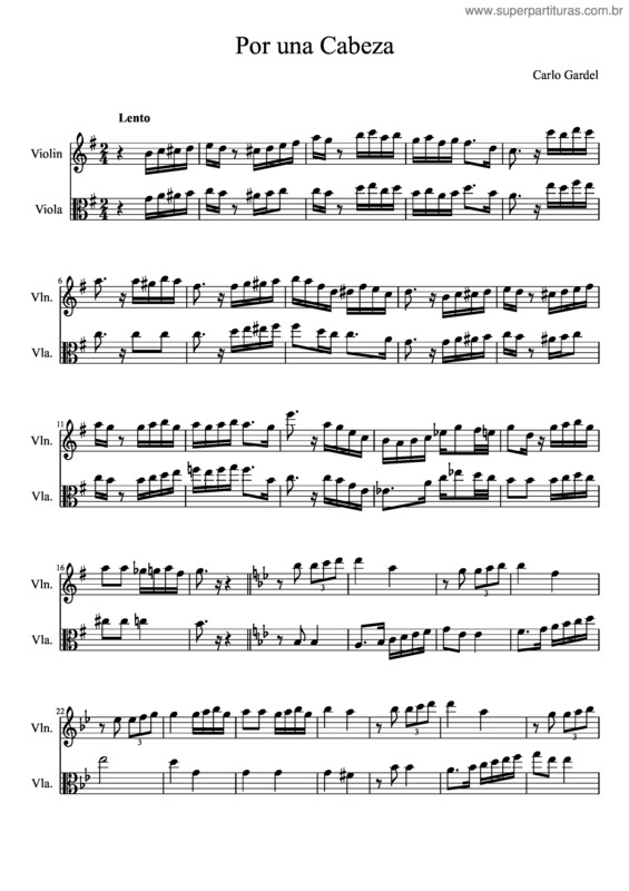 Partitura da música Tango: Por Una Cabeza