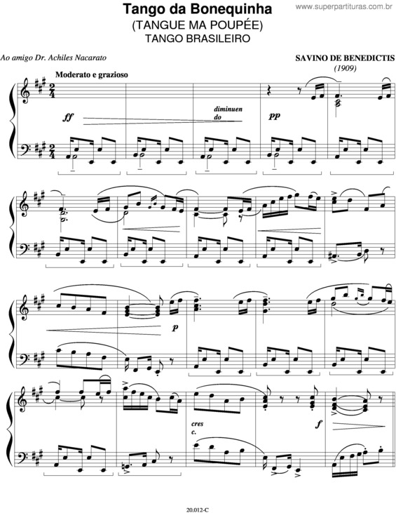 Partitura da música Tango Da Bonequinha