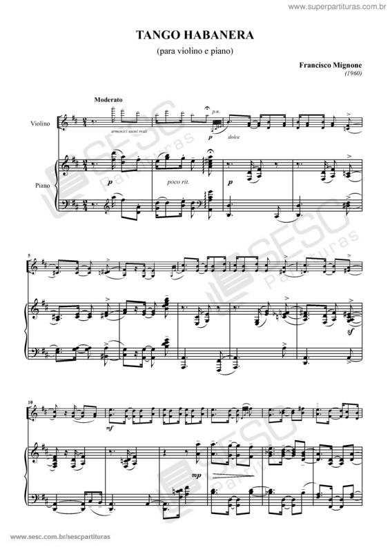 Partitura da música Tango Habanera v.3