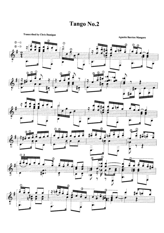 Partitura da música Tango No 2