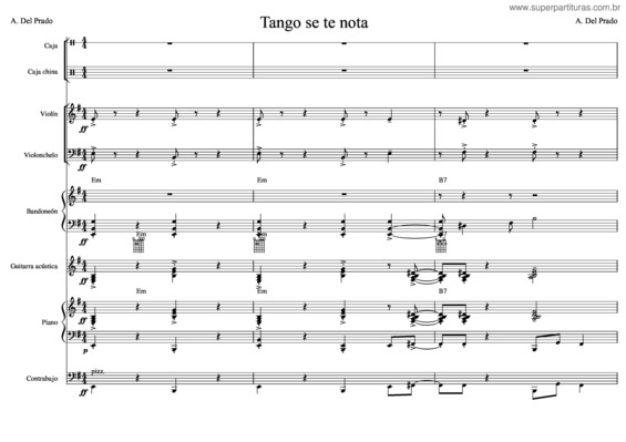Partitura da música Tango Se Te Nota