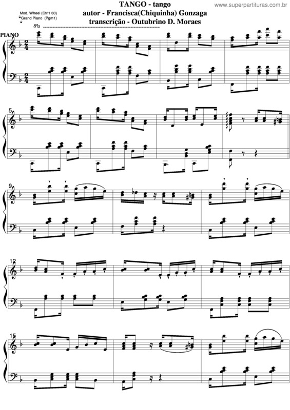 Partitura da música Tango v.4