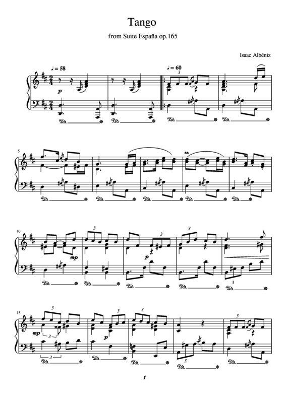 Partitura da música Tango v.8