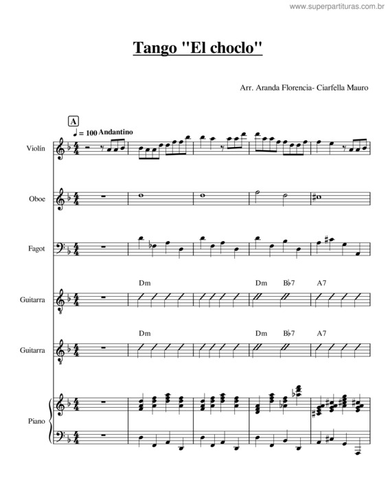 Partitura da música Tango__El_Choclo_ Score – Flor Aranda