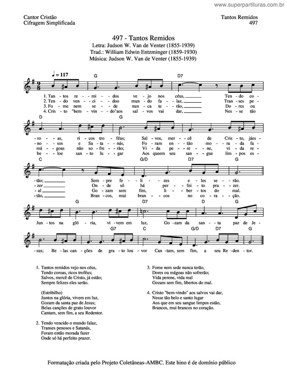 Partitura da música Tantos Remidos