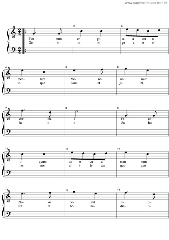 Partitura da música Tantum Ergo v.2