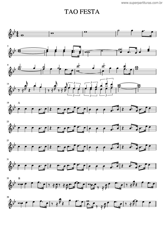 Partitura da música Tao Festa