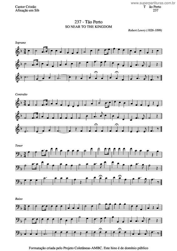 Partitura da música Tão Perto v.3