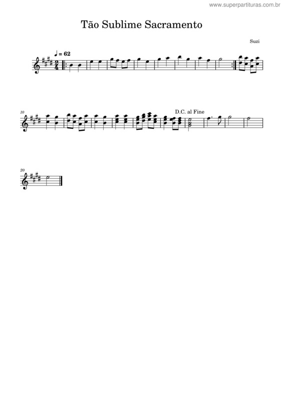 Partitura da música Tão Sublime Sacramento – Adoração Ao Santíssimo Sacramento Tão Sublime Sacramento v.2