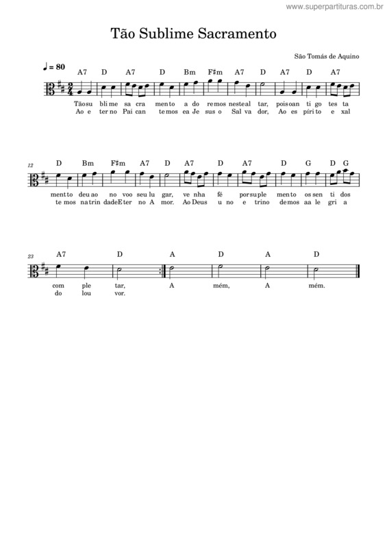 Partitura da música Tão Sublime Sacramento v.4