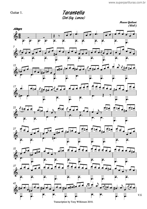 Partitura da música Tarantella v.2