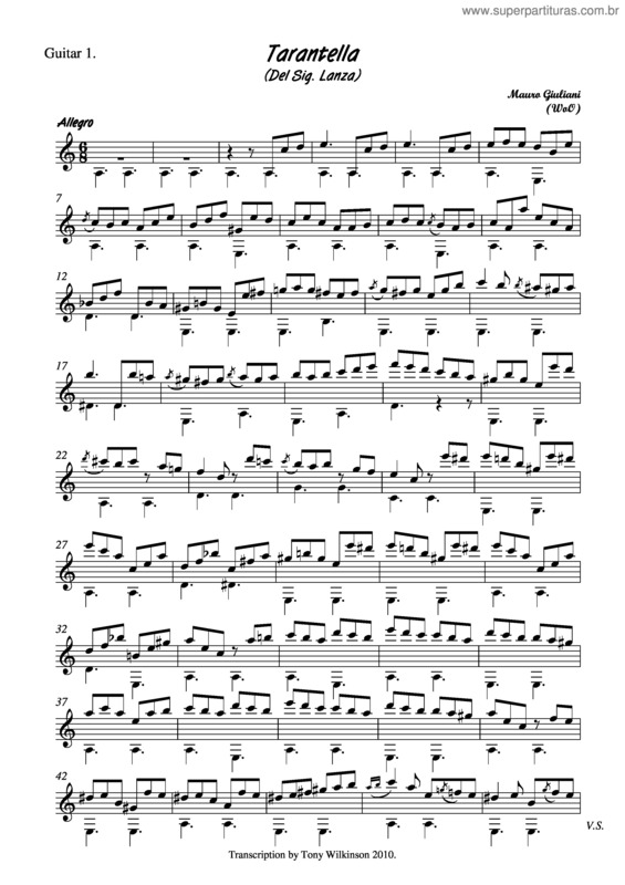 Partitura da música Tarantella v.2