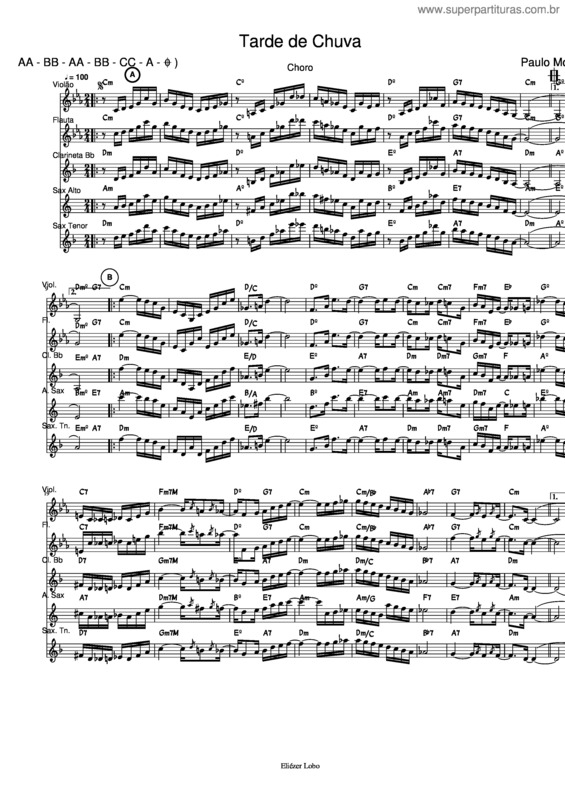 Partitura da música Tarde De Chuva v.2
