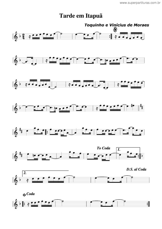 Partitura da música Tarde Em Itapuã v.4