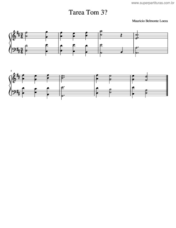 Partitura da música Tarea Tom 3