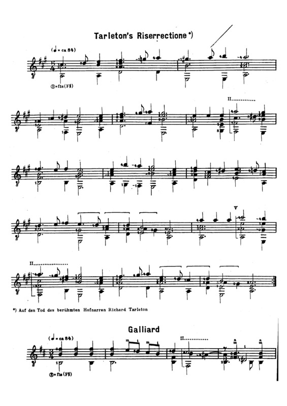 Partitura da música Tarletons Riserrectione Galliard