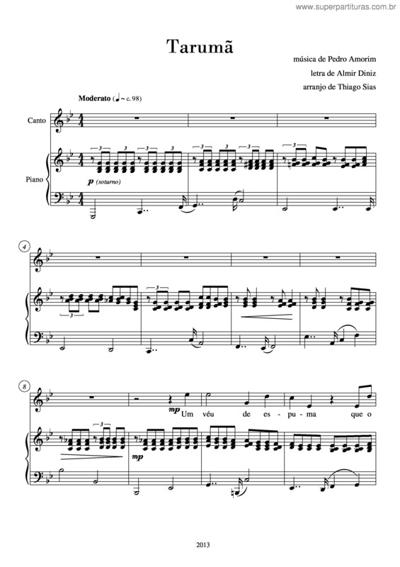 Partitura da música Tarumã