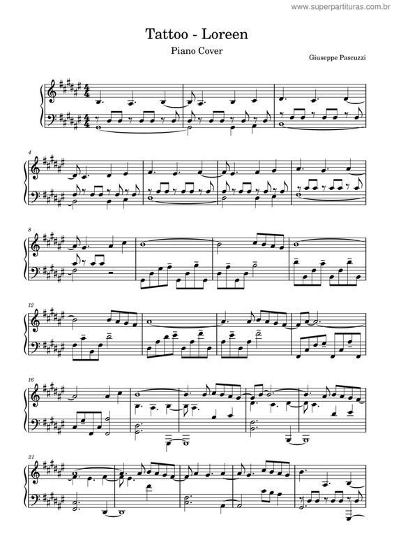 Partitura da música Tattoo