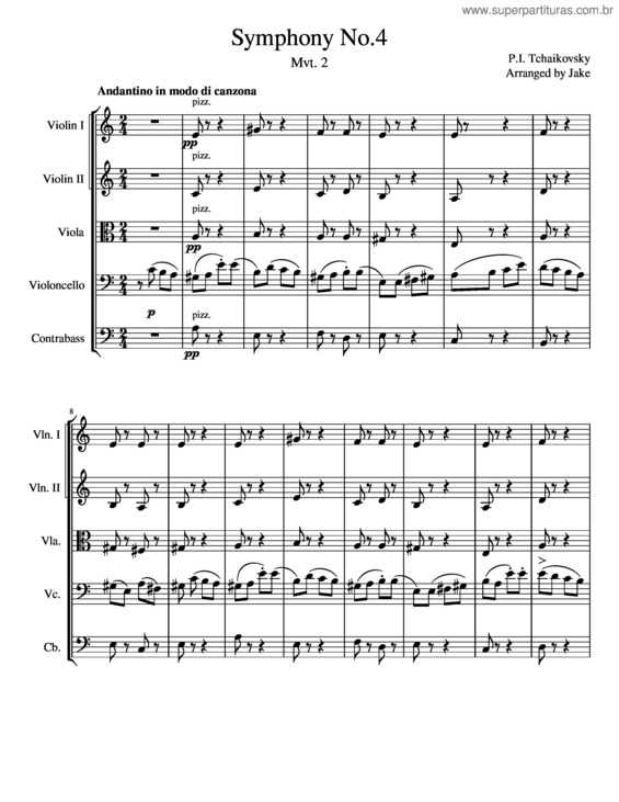 Partitura da música Tchaikovsky Symphony 4 – Ehs