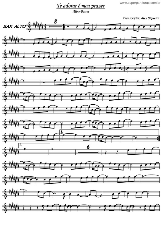 Partitura da música Te Adorar é o Meu Prazer v.2