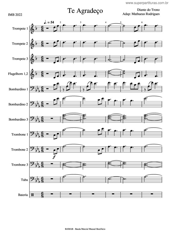 Partitura da música Te Agradeço – Matheus R. Santos  Te Agradeço – Matheus R. Santos