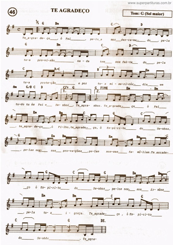 Partitura da música Te Agradeço v.7