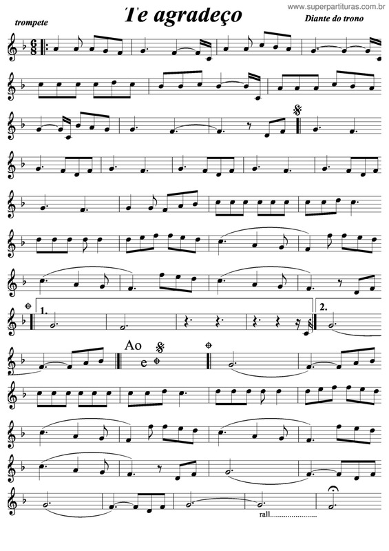 Partitura da música Te Agradeço v.8