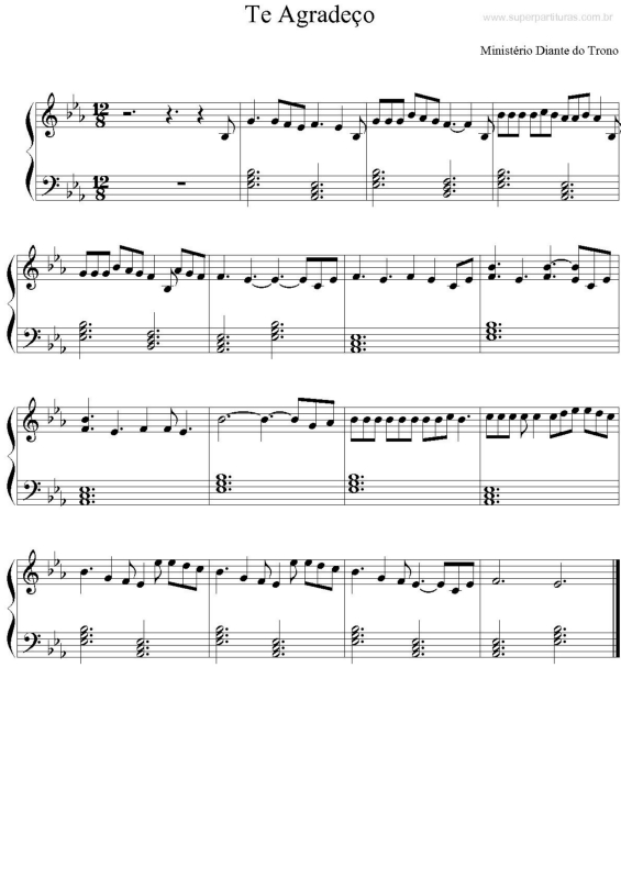 Partitura da música Te Agradeço