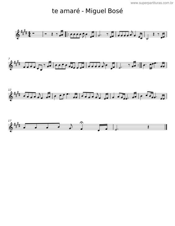 Partitura da música Te Amaré