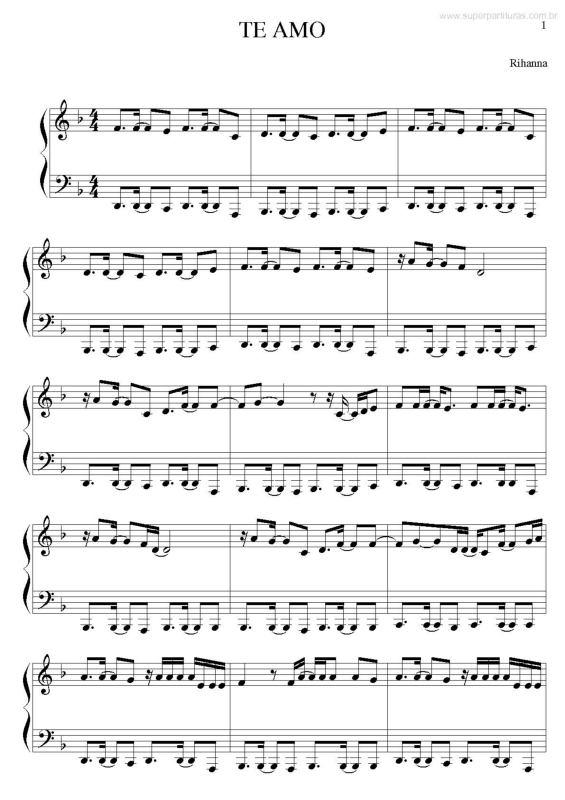 Partitura da música Te Amo v.2