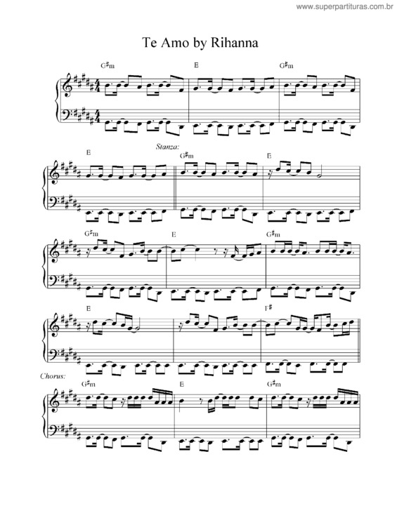 Partitura da música Te Amo v.4