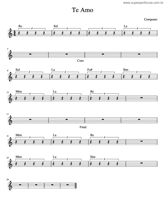 Partitura da música Te Amo v.8