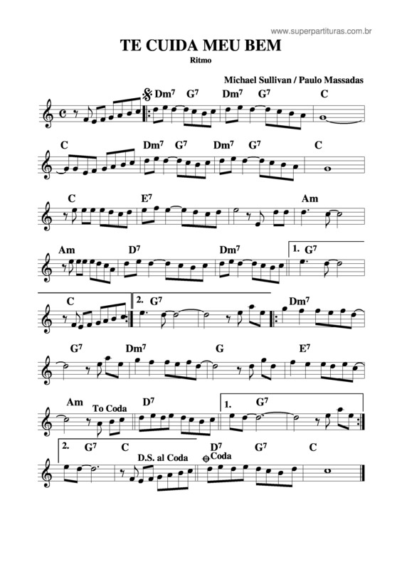 Partitura da música Te Cuida Meu Bem v.2