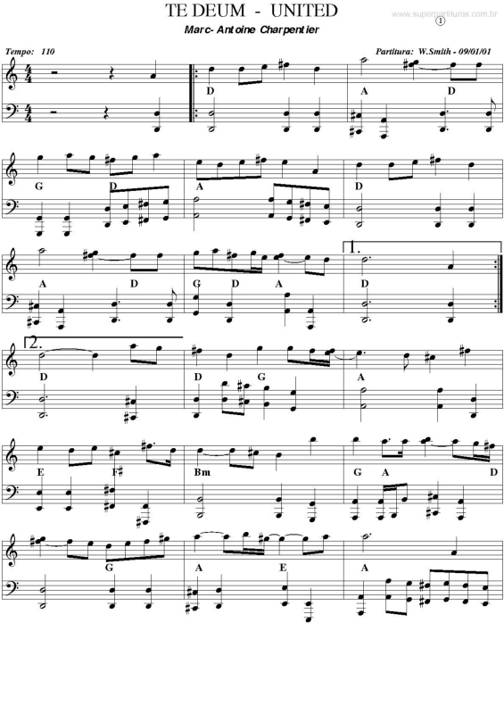 Partitura da música Te Deum - United