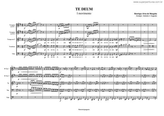 Partitura da música Te Deum