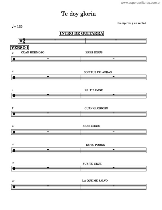 Partitura da música Te Doy Gloria