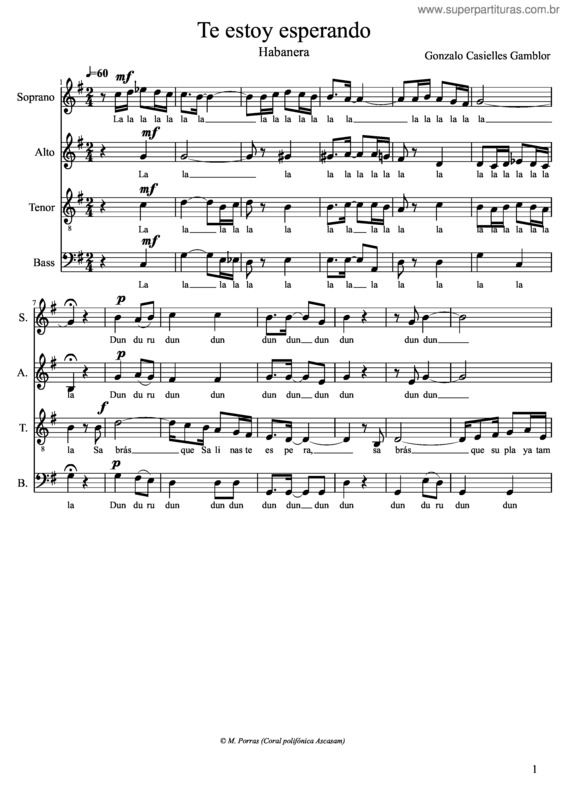 Partitura da música Te Estoy Esperando