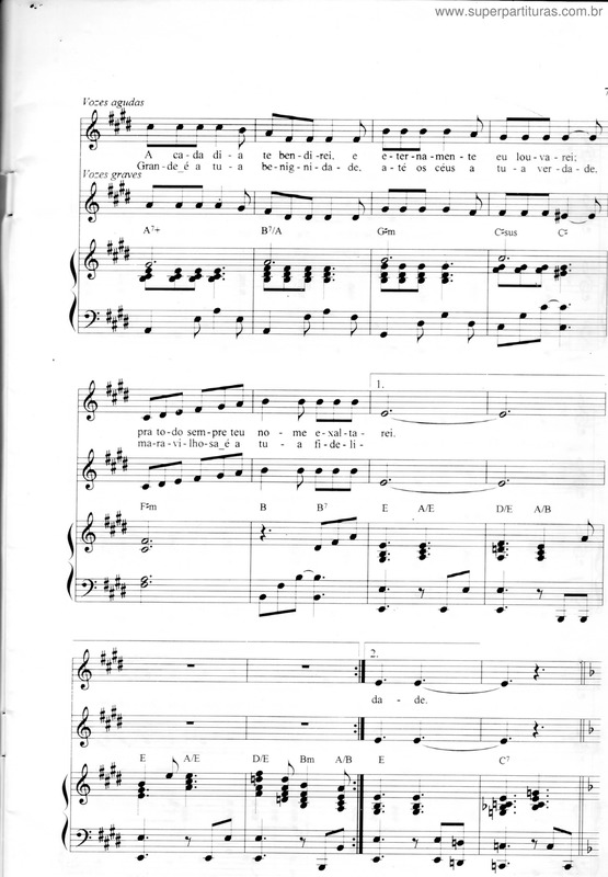 Partitura da música Te Exaltarei Pág. 2