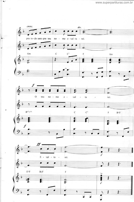 Partitura da música Te Exaltarei Pág. 4