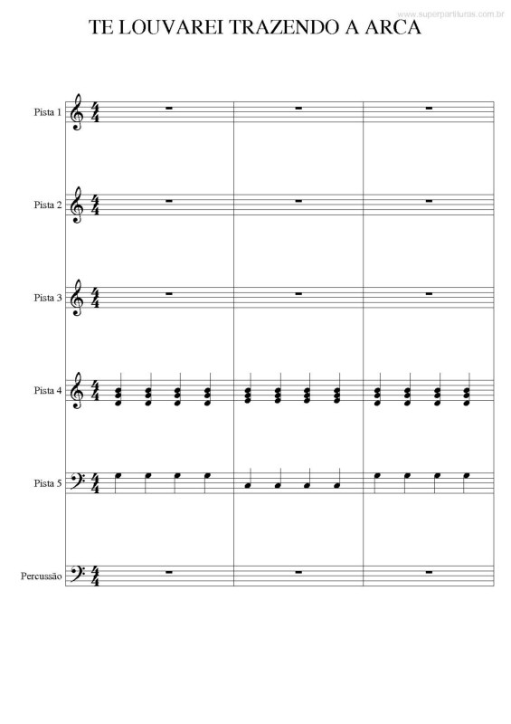 Partitura da música Te Louvarei v.2